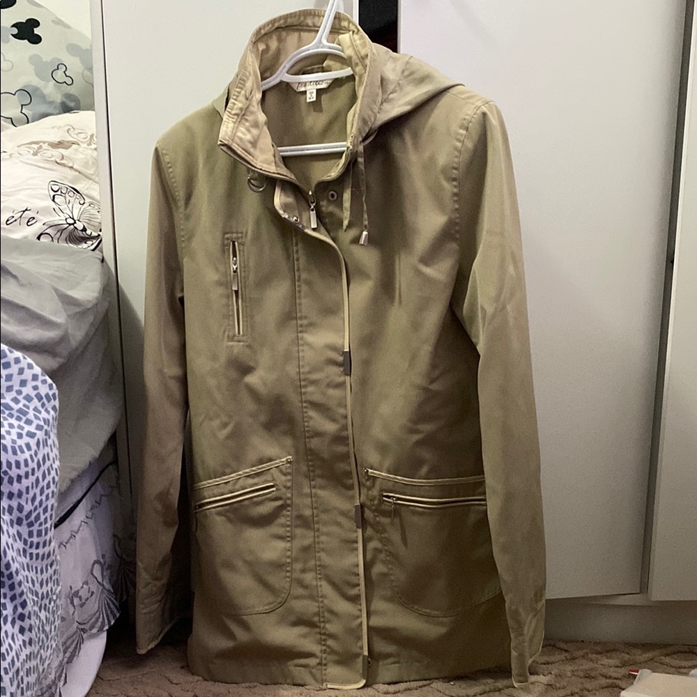 Stylish Tan Jacket with Hood